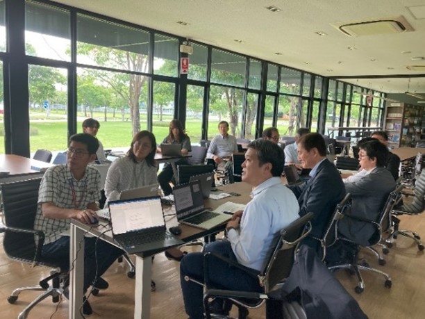 Some people attending a meeting